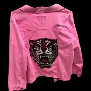 Hot Pink Ripped Tiger Jacket